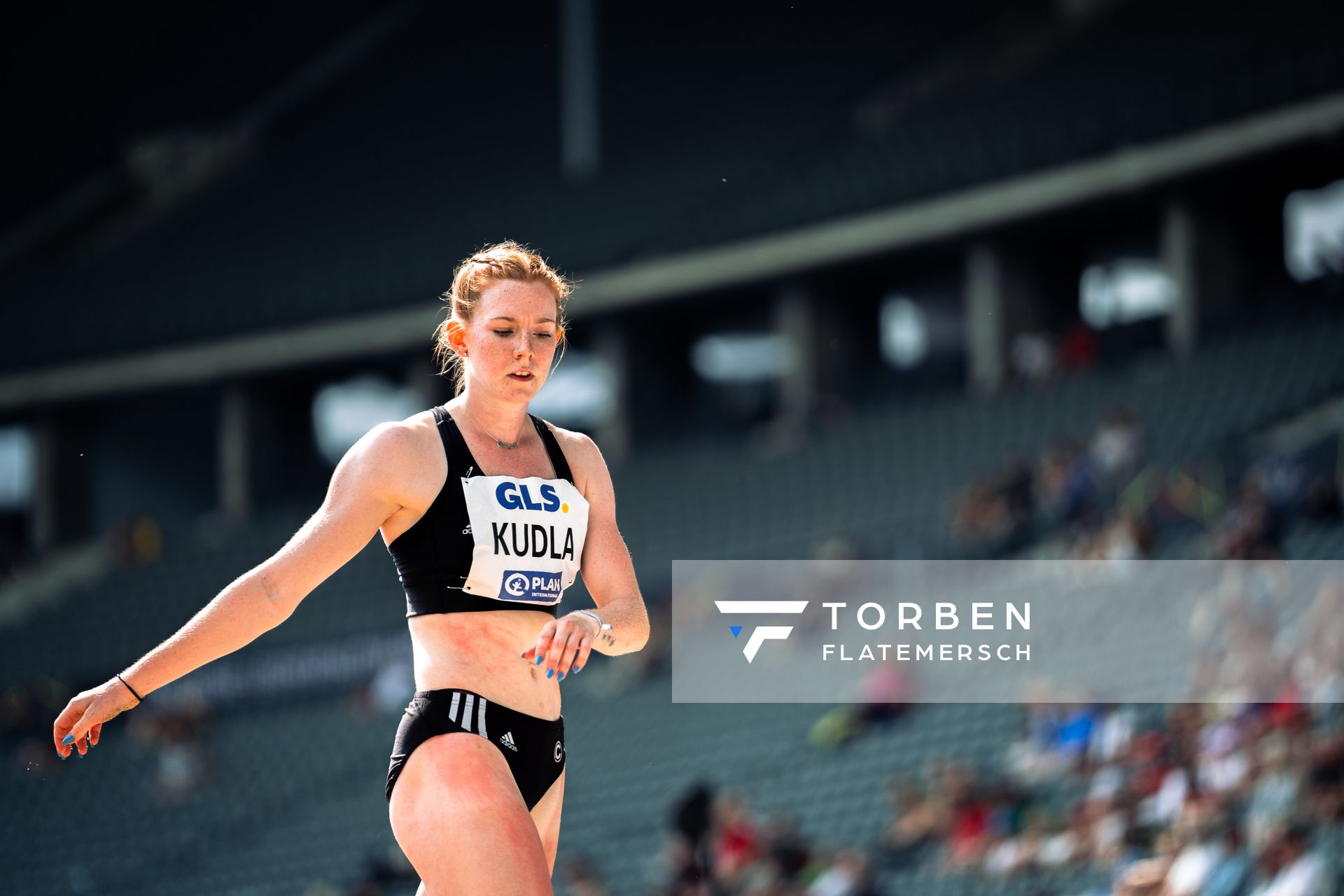 Sarah-Michelle Kudla (SCC Berlin) waehrend der deutschen Leichtathletik-Meisterschaften im Olympiastadion am 25.06.2022 in Berlin